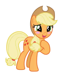 Size: 6093x7000 | Tagged: safe, artist:estories, derpibooru import, applejack, earth pony, pony, absurd resolution, applejack's hat, cowboy hat, cute, female, hat, hoof on chest, jackabetes, mare, raised hoof, simple background, solo, stetson, transparent background, vector