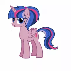 Size: 1280x1313 | Tagged: safe, artist:kucysia123, derpibooru import, oc, oc:twilight twinkle, alicorn, alicorn oc, base used, horn, offspring, parent:flash sentry, parents:flashlight, parent:twilight sparkle, wings