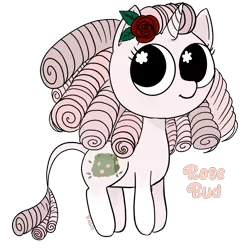 Size: 1080x1080 | Tagged: safe, artist:andromedatriangle, derpibooru import, oc, oc:rose bud, unofficial characters only, earth pony, artfight, cute, flower, rose, simple background, transparent background