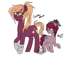 Size: 1100x850 | Tagged: safe, artist:itsjustquince, derpibooru import, oc, oc:poison pit, oc:sucker punch, unofficial characters only, earth pony, pony, brothers, colt, duo, hoof wraps, male, offspring, parent:big macintosh, parent:cheerilee, parents:cheerimac, siblings, simple background, stallion, transparent background