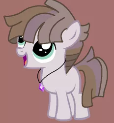 Size: 499x538 | Tagged: safe, artist:circuspaparazzi5678, derpibooru import, oc, oc:obsidian dust, earth pony, pony, base used, blank flank, brown background, colt, jewelry, male, necklace, offspring, parent:maud pie, parent:mud briar, parents:maudbriar, simple background, solo