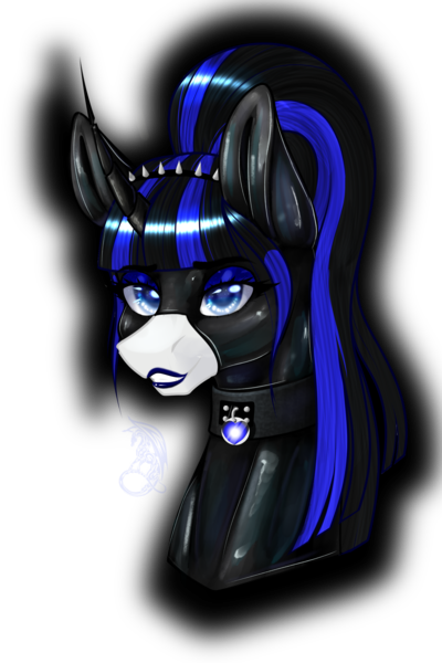 Size: 1592x2388 | Tagged: artist needed, suggestive, derpibooru import, oc, oc:coldlight bluestar, pony, unicorn, bust, glossy, jewelry, latex, latex suit, lipstick, ponytail, rubber, rubber suit, seductive, seductive look, shiny, simple background, solo, tiara, transparent background