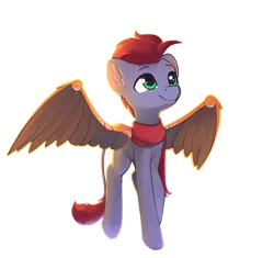 Size: 1050x988 | Tagged: safe, artist:freeedon, derpibooru import, oc, oc:tan-dreamstiller, pegasus, pony, artificial wings, augmented, clothes, male, scarf, simple background, solo, stallion, transparent background, wings