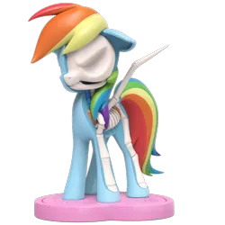 Size: 1000x1000 | Tagged: safe, derpibooru import, part of a set, rainbow dash, pegasus, pony, 3d render, bone, dissectibles, female, freeny's hidden dissectibles, merchandise, organs, simple background, skeleton, solo, transparent background