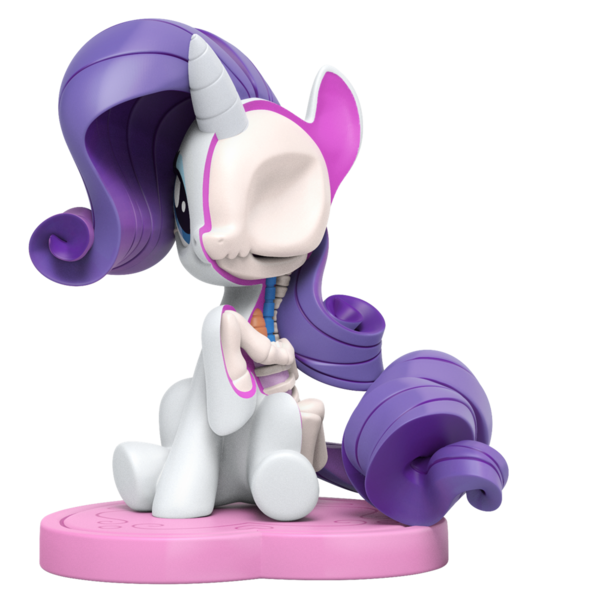 Size: 1000x1000 | Tagged: safe, derpibooru import, part of a set, rarity, pony, unicorn, 3d render, bone, dissectibles, female, freeny's hidden dissectibles, merchandise, simple background, sitting, skeleton, solo, transparent background