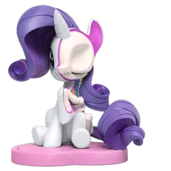 Size: 1000x1000 | Tagged: safe, derpibooru import, part of a set, rarity, pony, unicorn, 3d render, bone, dissectibles, female, freeny's hidden dissectibles, merchandise, simple background, sitting, skeleton, solo, transparent background