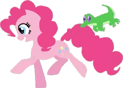 Size: 523x377 | Tagged: safe, artist:dragon-flash, derpibooru import, gummy, pinkie pie, alligator, earth pony, pony, biting, duo, female, lineless, mare, running, simple background, tail bite, transparent background