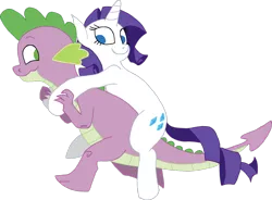 Size: 2855x2100 | Tagged: safe, artist:dragon-flash, derpibooru import, rarity, spike, dragon, pony, unicorn, carrying, female, male, mare, no pupils, ponies riding dragons, rarity riding spike, riding, shipping, simple background, sparity, straight, transparent background