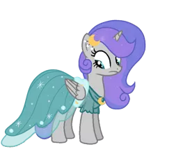 Size: 1268x1224 | Tagged: safe, artist:stellamoonshine, derpibooru import, oc, oc:luminous moon, alicorn, pony, clothes, dress, female, gala dress, mare, offspring, parent:princess luna, parent:stygian, parents:styuna, simple background, solo, transparent background