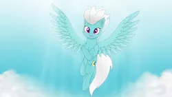 Size: 3840x2160 | Tagged: safe, artist:astralr, derpibooru import, fleetfoot, pegasus, pony, cloud, cute, diafleetes, female, flying, looking at you, mare, sky, solo, wings