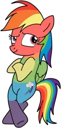 Size: 372x781 | Tagged: safe, artist:didgereethebrony, artist:pegasski, derpibooru import, oc, oc:lightning dash, pegasus, pony, base used, multicolored hair, rainbow fur, rainbow hair, simple background, solo, trace, transparent background