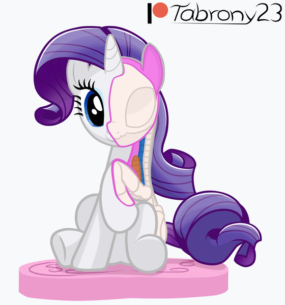 Size: 1136x1218 | Tagged: safe, artist:tabrony23, derpibooru import, rarity, pony, unicorn, bone, dissectibles, fanart, female, freeny's hidden dissectibles, patreon, patreon logo, simple background, skeleton, solo, toy interpretation, white background