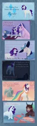 Size: 1436x4820 | Tagged: semi-grimdark, artist:strawberry-heartrose, derpibooru import, rainbow dash, rarity, yona, pony, series:five things you didn't know, bald, comic, mannequin