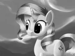 Size: 4000x3000 | Tagged: safe, artist:flusanix, derpibooru import, sunset shimmer, pony, unicorn, female, grayscale, mare, monochrome, solo