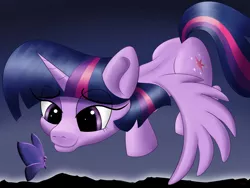Size: 4000x3000 | Tagged: safe, artist:flusanix, derpibooru import, twilight sparkle, twilight sparkle (alicorn), alicorn, butterfly, insect, pony, female, looking at something, mare, solo
