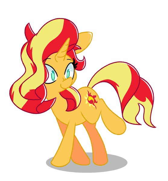 Size: 2500x2692 | Tagged: safe, artist:kindakismet, derpibooru import, sunset shimmer, pony, unicorn, cute, female, high res, mare, no pupils, shimmerbetes, simple background, solo, white background