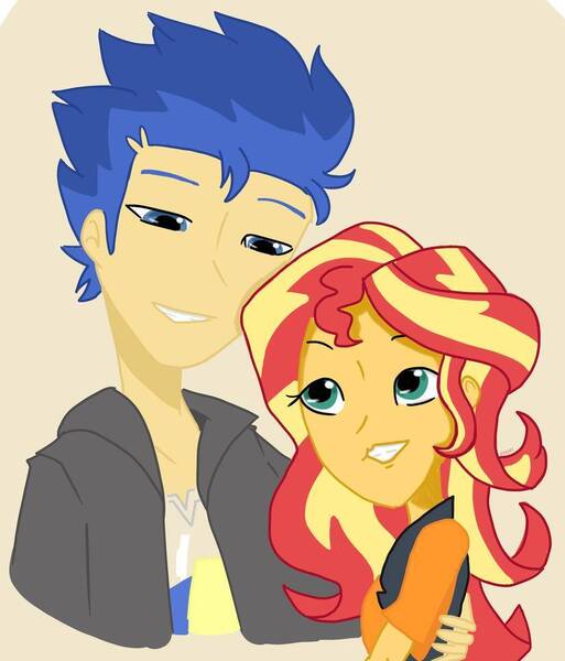 Size: 826x967 | Tagged: safe, artist:booberii, derpibooru import, flash sentry, sunset shimmer, equestria girls, female, flashimmer, male, shipping, straight