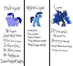 Size: 4756x4298 | Tagged: artist:midnight_mare, derpibooru import, educational, know the difference, night light, oc, oc:midnight mare, princess luna, safe, squatpony