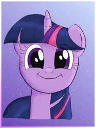 Size: 3456x4608 | Tagged: safe, artist:calinou, derpibooru import, twilight sparkle, pony, cute, eye clipping through hair, female, gradient background, krita, looking at you, smiling, smiling at you, solo, sparkles, twiabetes