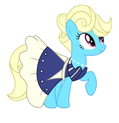 Size: 1530x1582 | Tagged: safe, artist:three uncle, derpibooru import, eclair créme, jangles, earth pony, pony, the best night ever, background pony, clothes, dress, female, jewelry, laughing, mare, necklace, pearl necklace, pose, simple background, smiley face, transparent background