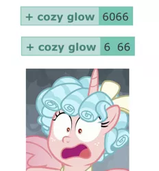 Size: 491x528 | Tagged: safe, derpibooru import, cozy glow, alicorn, derpibooru, 666, alicornified, cozycorn, cozy glow is best facemaker, female, meta, race swap, surprised, tags