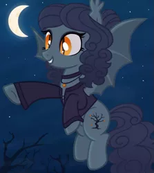 Size: 845x946 | Tagged: safe, artist:pgthehomicidalmaniac, derpibooru import, oc, oc:gloomy autumn, bat pony, pony, base used, clothes, female, mare, moon, night, shirt, solo