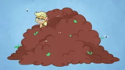 Size: 1920x1080 | Tagged: safe, derpibooru import, screencap, applejack, earth pony, fly, insect, pony, my little pony: pony life, spoiler:pony life s01e20, spoiler:pony life s01e34, female, fertilizer, mare, solo, the 5 habits of highly effective ponies
