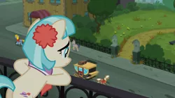 Size: 1920x1080 | Tagged: safe, derpibooru import, screencap, coco pommel, pony, made in manehattan, butt, carriage, coco's apartment, female, park, plot, solo, taxi