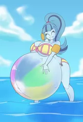 Size: 2034x3000 | Tagged: suggestive, artist:funble, derpibooru import, sonata dusk, equestria girls, beach, beach ball, belly, belly painting, big belly, big breasts, bikini, bodypaint, breasts, busty sonata dusk, clothes, cute, eyes closed, female, huge belly, hyper, hyper belly, hyper pregnancy, impossibly large belly, pregnant, pregnant equestria girls, pregnata dusk, round belly, smiling, solo, solo female, sonatabetes, standing, swimsuit, water wings