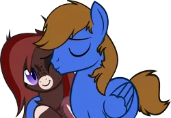 Size: 2420x1673 | Tagged: safe, artist:maikatystar, derpibooru import, oc, oc:ekko key, oc:gamelink reviews, bat pony, pegasus, pony, female, kissing, male, mare, simple background, stallion, transparent background