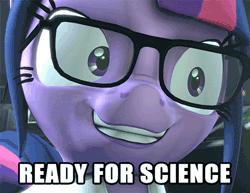 Size: 389x300 | Tagged: safe, artist:argodaemon, derpibooru import, sci-twi, twilight sparkle, pony, 3d, animated, caption, crazy grin, female, gif, glasses, heavy breathing, image macro, mad scientist, mare, rocket surgery, science, scitwilicorn, solo, source filmmaker, text, that pony sure does love science, this will end in science