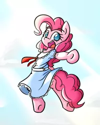 Size: 1197x1497 | Tagged: safe, artist:spheedc, derpibooru import, pinkie pie, earth pony, pony, semi-anthro, clothes, digital art, dress, female, mare, redraw, solo