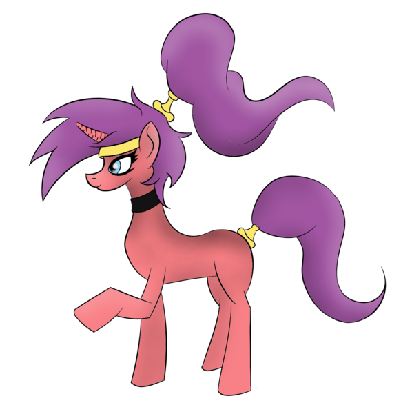 Size: 1364x1369 | Tagged: safe, artist:franciska1991, derpibooru import, ponified, genie, genie pony, pony, unicorn, female, mare, shantae, shantae (character), shantae the 1/2 genie, shantae: half-genie hero, simple background, solo, transparent background