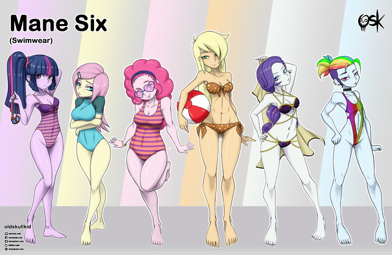 Size: 3496x2272 | Tagged: suggestive, artist:oldskullkid, derpibooru import, applejack, fluttershy, pinkie pie, rainbow dash, rarity, sci-twi, twilight sparkle, human, equestria girls, abstract background, adorasexy, alternate hairstyle, anime, arm behind head, armpits, barefoot, beach, belly button, bikini, bikini babe, blushing, body freckles, boob freckles, breasts, busty applejack, busty fluttershy, chest freckles, choker, chokerdash, cleavage, clothes, cute, dark skin, delicious flat chest, feet, female, freckles, glasses, goggles, gold, human coloration, humane five, humane six, humanized, image, jpeg, legs, leotard, light skin, looking at you, nail polish, one-piece swimsuit, panties, piercing, ponytail, rainbow flat, ribbon, sexy, skin, sleeveless, sunglasses, swimming goggles, swimsuit, thighs, thong, thong leotard, thong swimsuit, toenail polish, underwear