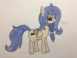 Size: 722x542 | Tagged: safe, artist:carty, derpibooru import, oc, oc:blueberry crumpet, unofficial characters only, pegasus, solo, traditional art