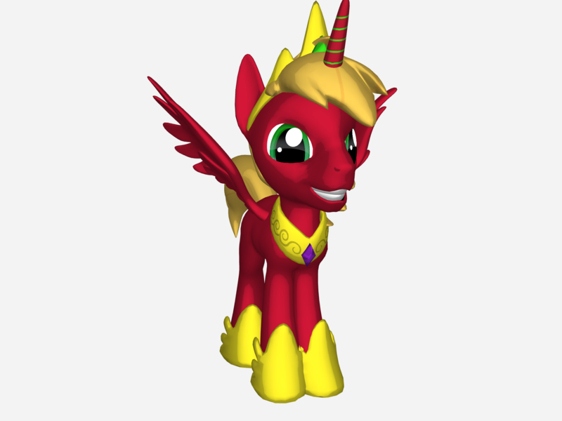 Size: 2000x1500 | Tagged: safe, artist:katmares, derpibooru import, big macintosh, alicorn, 3d, alicornified, male, princess big mac, princess big macintosh, race swap, smiling, solo