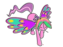 Size: 800x600 | Tagged: safe, artist:neomelody, derpibooru import, ploomette, eyes closed, female, glimmer wings, simple background, solo, transparent background, wings