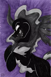 Size: 1664x2522 | Tagged: safe, artist:nekotigerfire, derpibooru import, pony of shadows, alicorn, male, solo, traditional art