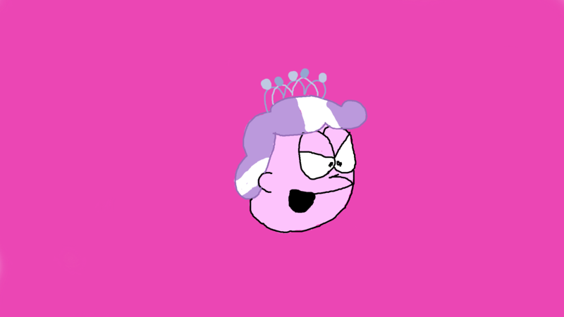 Size: 1920x1080 | Tagged: safe, artist:gerfiles, derpibooru import, diamond tiara, cursed image, female, floating head, garfield, jon arbuckle, pink background, simple background, solo, style emulation, wat