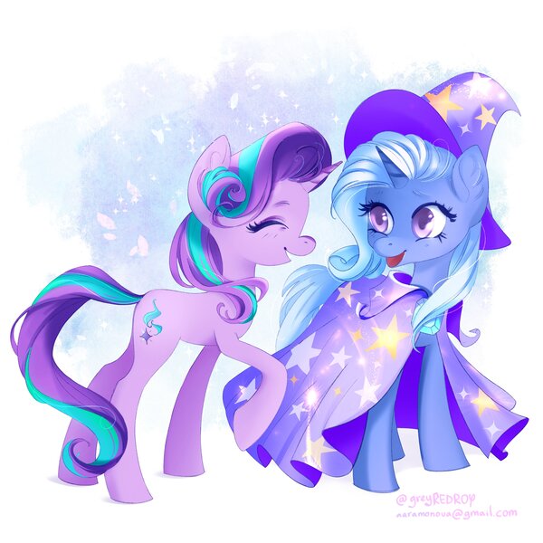 Size: 4096x4096 | Tagged: safe, artist:greyredroy, derpibooru import, starlight glimmer, trixie, pony, unicorn, duo