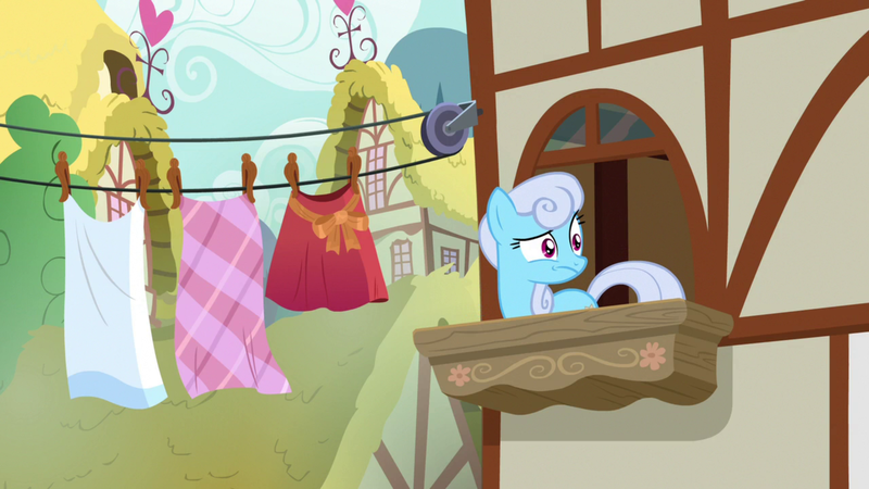 Size: 1920x1080 | Tagged: safe, derpibooru import, screencap, linky, shoeshine, the big mac question, balcony, clothes, clothes line, female, solo, towel
