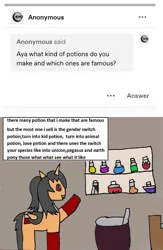 Size: 810x1246 | Tagged: safe, artist:ask-luciavampire, derpibooru import, oc, alicorn, vampire, vampony, tumblr:ask-the-pony-gamers, ask, potion, tumblr