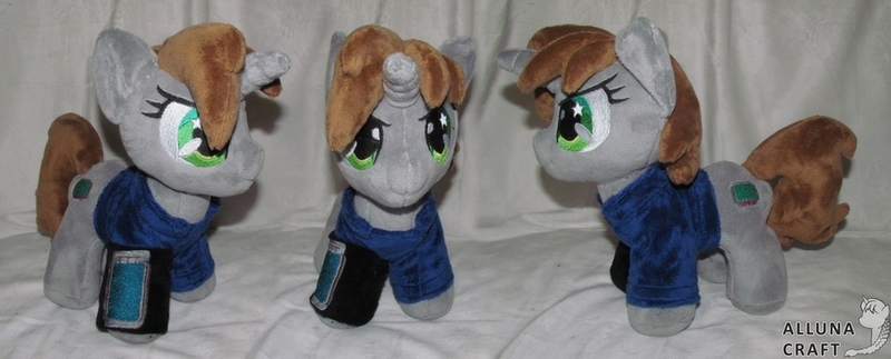 Size: 1024x413 | Tagged: safe, artist:allunacraft, derpibooru import, oc, oc:littlepip, pony, fallout equestria, chibi, irl, photo, plushie, solo