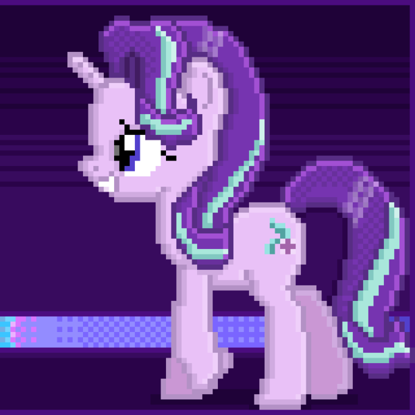 Size: 640x640 | Tagged: safe, artist:calinou, derpibooru import, starlight glimmer, pony, twibooru, juxtaposition, meta, pixel art, pixelorama, side view