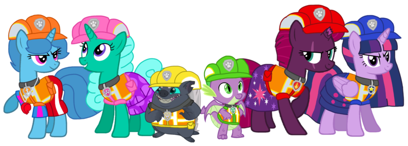 Size: 1974x710 | Tagged: safe, artist:徐詩珮, derpibooru import, fizzlepop berrytwist, glitter drops, grubber, spike, spring rain, tempest shadow, twilight sparkle, twilight sparkle (alicorn), alicorn, dragon, pony, unicorn, series:sprglitemplight diary, series:sprglitemplight life jacket days, series:springshadowdrops diary, series:springshadowdrops life jacket days, my little pony: the movie, the point of no return, alternate universe, bisexual, broken horn, chase (paw patrol), clothes, cute, female, glitterbetes, glitterlight, glittershadow, horn, lesbian, lifeguard, lifeguard spring rain, male, mare, marshall (paw patrol), paw patrol, polyamory, rocky (paw patrol), rubble (paw patrol), shipping, simple background, skye (paw patrol), sprglitemplight, springbetes, springdrops, springlight, springshadow, springshadowdrops, tempestbetes, tempestlight, transparent background, ultimate rescue, vector, winged spike, zuma (paw patrol)