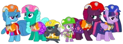 Size: 1974x710 | Tagged: safe, artist:徐詩珮, derpibooru import, fizzlepop berrytwist, glitter drops, grubber, spike, spring rain, tempest shadow, twilight sparkle, twilight sparkle (alicorn), alicorn, dragon, pony, unicorn, series:sprglitemplight diary, series:sprglitemplight life jacket days, series:springshadowdrops diary, series:springshadowdrops life jacket days, my little pony: the movie, the point of no return, alternate universe, bisexual, broken horn, chase (paw patrol), clothes, cute, female, glitterbetes, glitterlight, glittershadow, horn, lesbian, lifeguard, lifeguard spring rain, male, mare, marshall (paw patrol), paw patrol, polyamory, rocky (paw patrol), rubble (paw patrol), shipping, simple background, skye (paw patrol), sprglitemplight, springbetes, springdrops, springlight, springshadow, springshadowdrops, tempestbetes, tempestlight, transparent background, ultimate rescue, vector, winged spike, zuma (paw patrol)