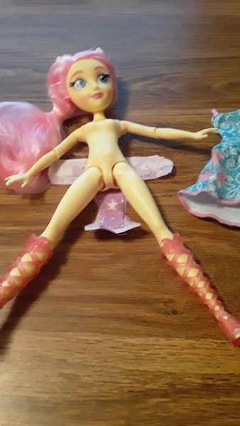 Size: 1836x3264 | Tagged: questionable, artist:vinylloverfrom4311, derpibooru import, fluttershy, equestria girls, barbie doll anatomy, breasts, diaper, diaper fetish, diy, doll, featureless breasts, featureless crotch, fetish, irl, merch sexploitation, non-baby in diaper, nudity, photo, sewing, toy