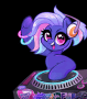 Size: 79x90 | Tagged: source needed, safe, artist:techycutie, derpibooru import, oc, oc:bit rate, animated, cute, disc jockey, fuf, gif, gif for breezies, headphones, picture for breezies, uwu