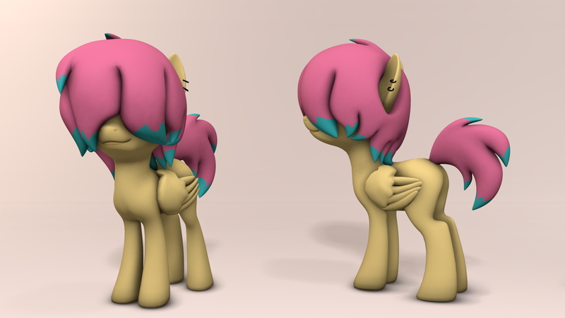 Size: 1920x1080 | Tagged: safe, artist:whiteskypony, derpibooru import, oc, pegasus, pony, 3d, ear piercing, female, hair over eyes, mare, piercing, solo