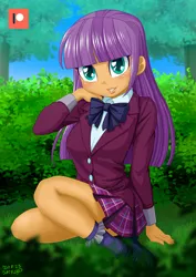 Size: 707x1000 | Tagged: safe, artist:uotapo, derpibooru import, ginger owlseye, equestria girls, blushing, clothes, crystal prep academy uniform, cute, female, legs, looking at you, owlabetes, patreon, patreon logo, plaid skirt, pleated skirt, school uniform, skirt, solo, uotapo is trying to murder us